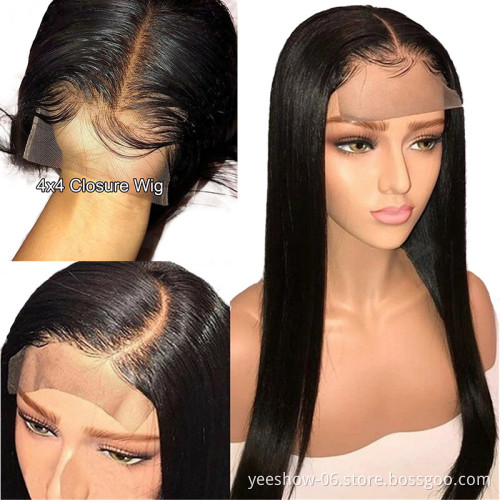 100 Unprocessed Straight Hair Full Lace Wig Human Hair Free Sample Cuticle Aligned Virgin Brazilian Mink Swiss Lace Transparent